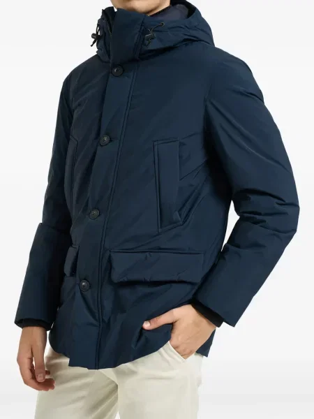 Palton Woolrich cu glugă albastru