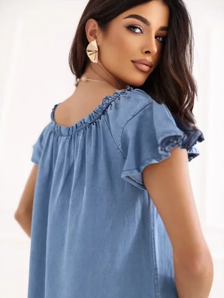 Rochie Italy Moda din lyocell albastru