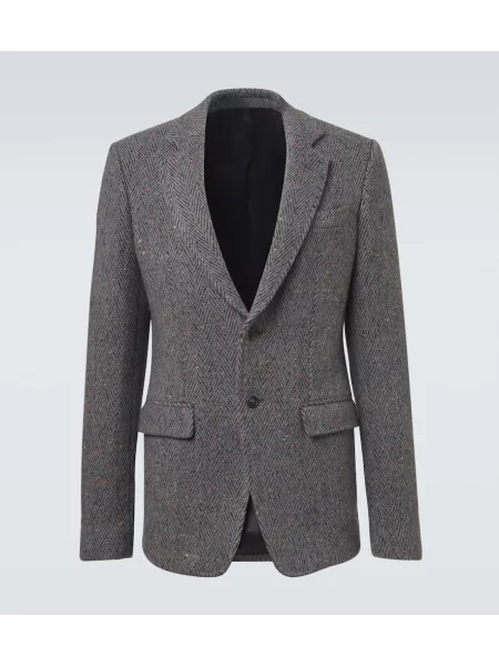 Geacă Gabriela Hearst de lână cu model herringbone gri