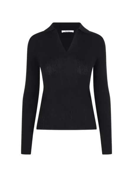Pulover Max Mara cu decolteu în V negru