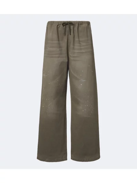 Pantaloni Acne Studios din țesătură twill verde