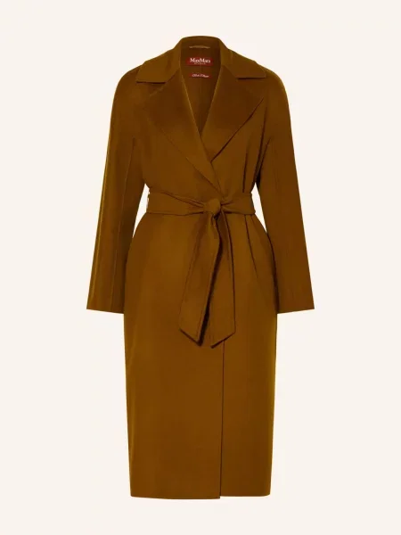 Max Mara Studio Vlněný Kabát Cles hnědá