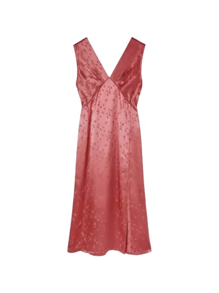 Rochie midi Retori cu decolteu în V roz