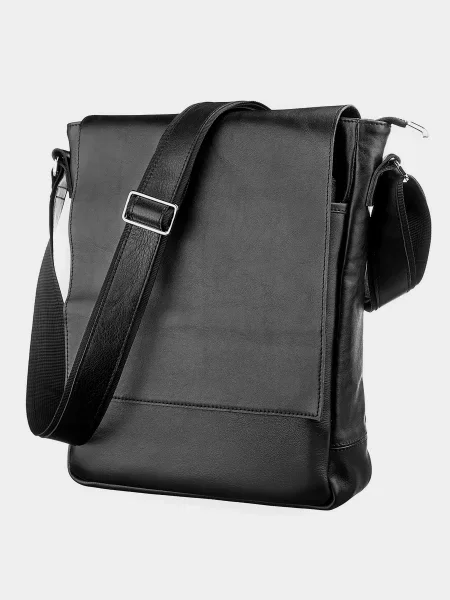 Кожаная сумка через плечо Shvigel черная