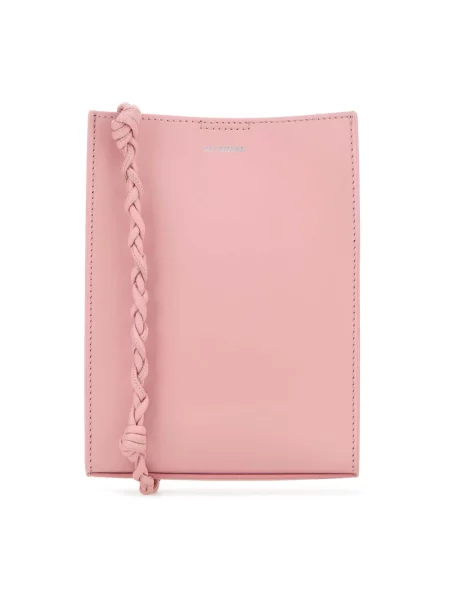 Mała torebka skórzana Jil Sander skórzana różowa