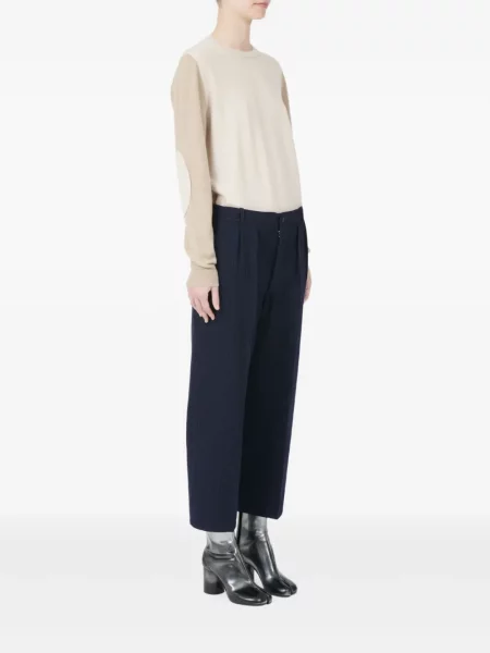 Pantaloni Maison Margiela cu dungi plisate negru