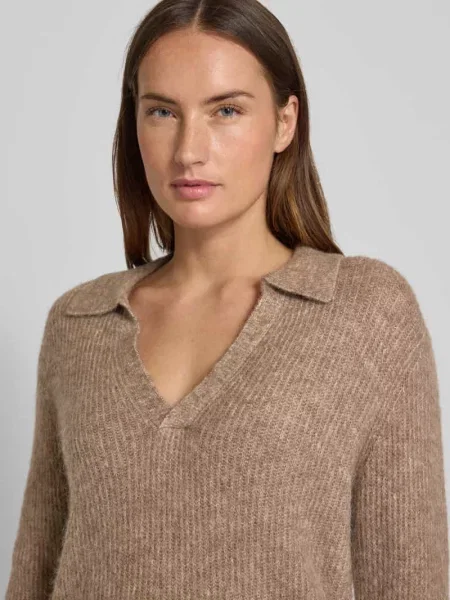 Sweter o kroju slim fit z dzianiny z dodatkiem wełny model ‘Hil’ Free/quent