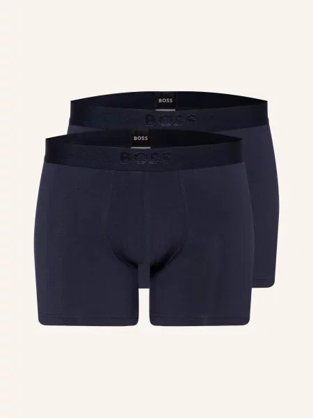 Obcisłe bokserki z z logo w zestawie 2 szt. model ‘UltraSoft’ Boss granatowe