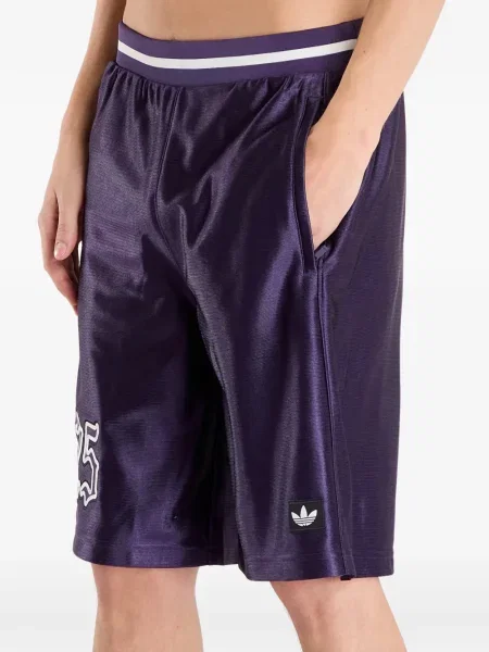 Pruhované kraťasy Adidas hnědé