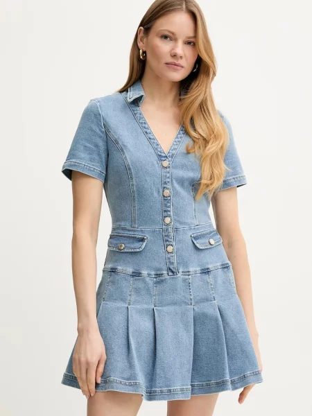 Morgan rochie jeans RTALA mini evazati RTALA albastru