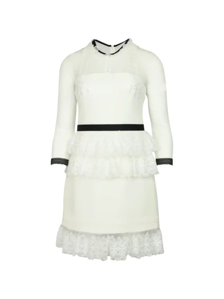 Rochie Three Floor cu decolteu rotund de costum alb