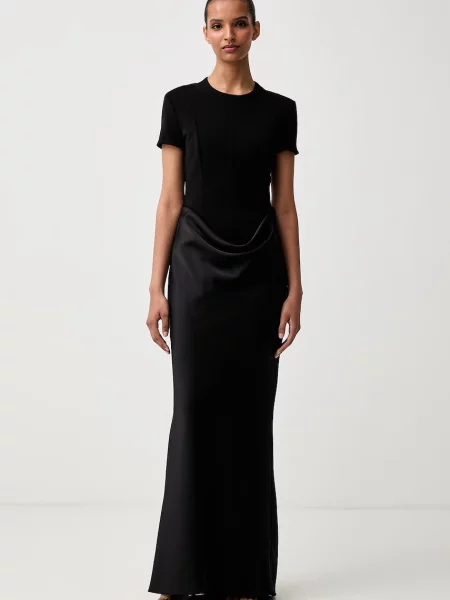 Rotate rochie drapată negru