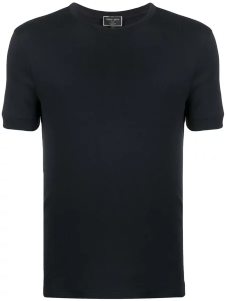 Tricou Giorgio Armani cu decolteu în U albastru
