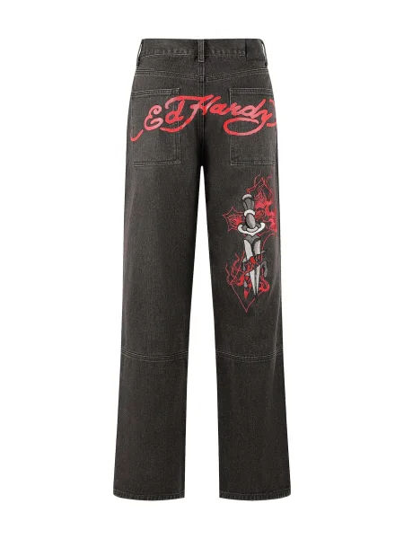 Ed Hardy Džínsy Sword And Dagger' čierna