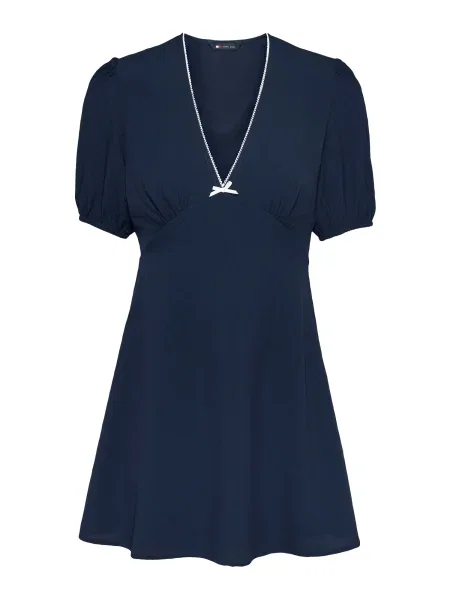 Tommy Jeans rochie bleumarin mini evazati alb