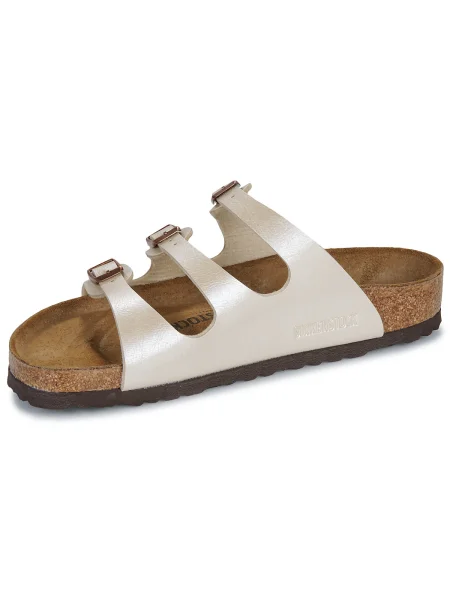 Pantofi Birkenstock cu perle alb