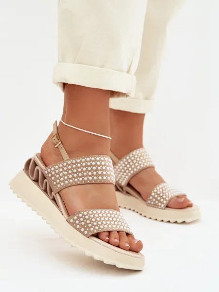 Semišové sandály S. Barski bílé