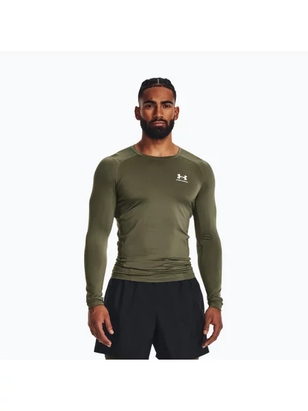 Longsleeve treningowy Under Armour HG Armour Comp marine od green/white biała