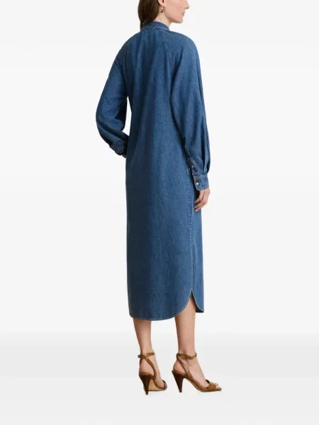 Μίντι φόρεμα Lauren Ralph Lauren γραβάτες μπλε