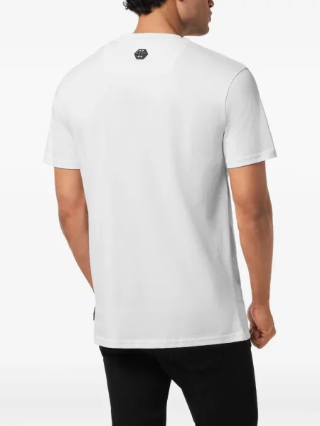 Tricou Philipp Plein cu strasuri alb