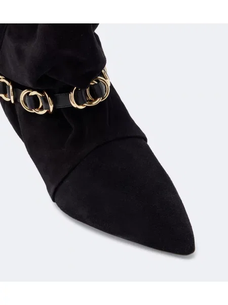 Cizme scurte Isabel Marant din piele de căprioară negru