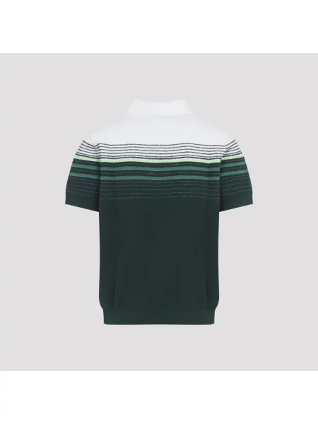 Dzianinowa koszulka polo Casablanca w paski z logo