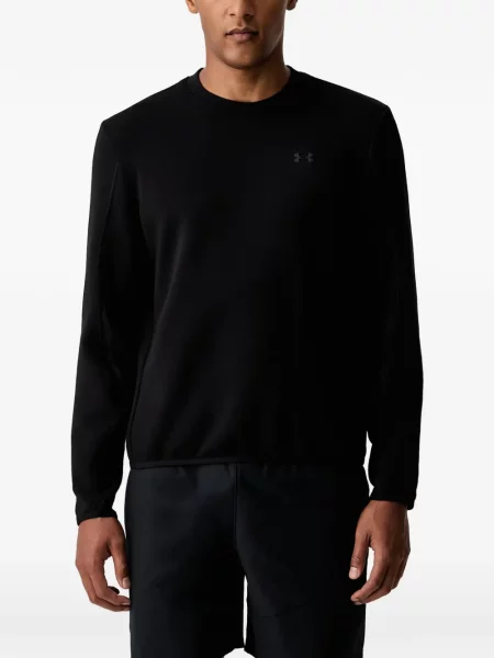 Lung tricou Under Armour din fleece cu imagine negru