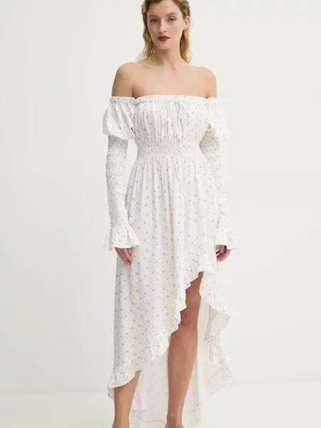 Haljina The Sleeper maxi širi se prema dolje bijela