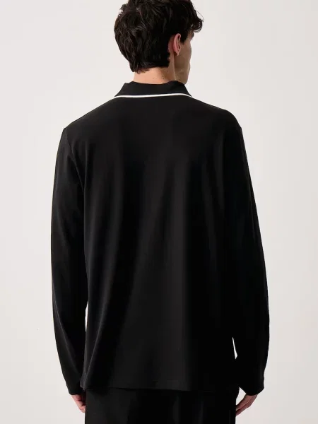 Adidas Originals тениска с яка мъжка с черно
