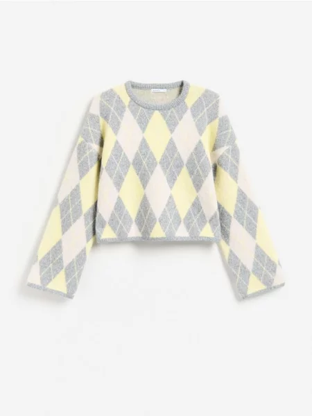 Reserved Pulover cu romburi multicolor