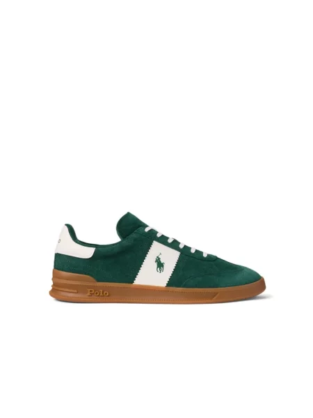 Lniane sneakersy Ralph Lauren zielone