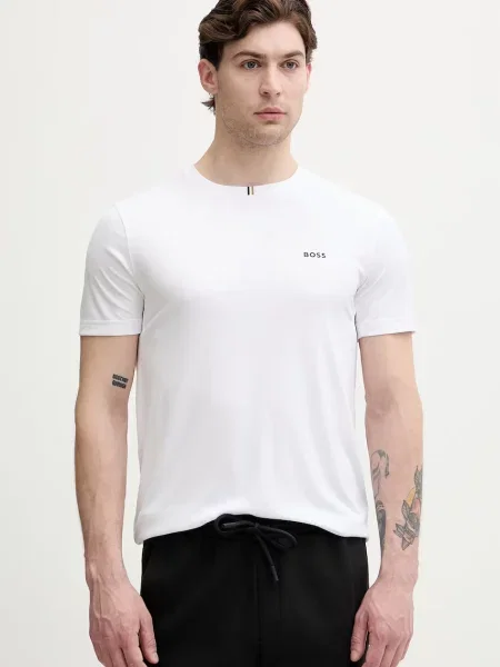 BOSS Green tricou pentru bărbați TS_TOC Game alb