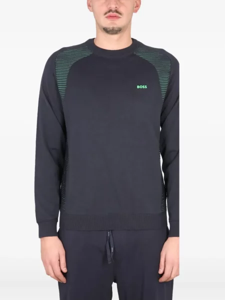 Hanorac crewneck Boss cu dungi albastru