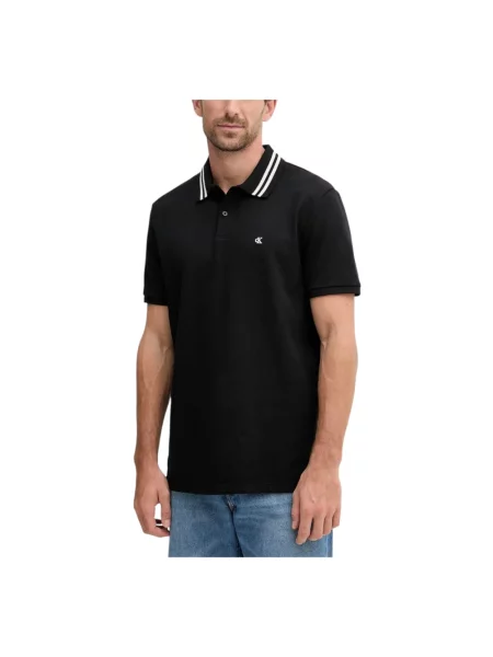 Calvin Klein Jeans polo z nadrukiem czarny