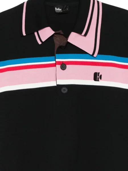 Tricou polo Kolor cu dungi negru