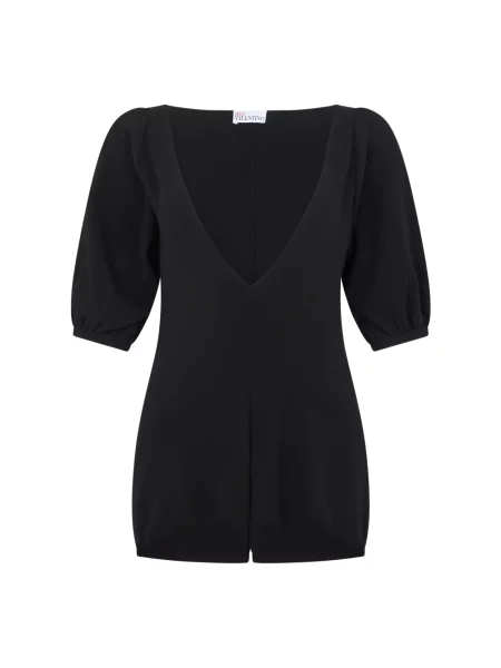 Krótki kombinezon Red Valentino z dekoltem w serek czarny