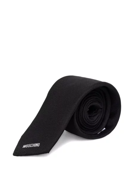 Ursuleț de pluș cravată Moschino cu broderie negru