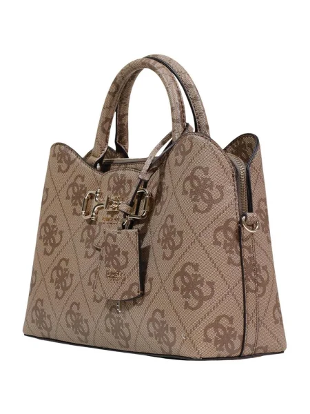 Crossbody kabelka Guess s autogramom béžová