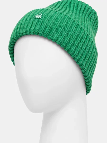 Шерстяная шапка United Colors Of Benetton зеленая