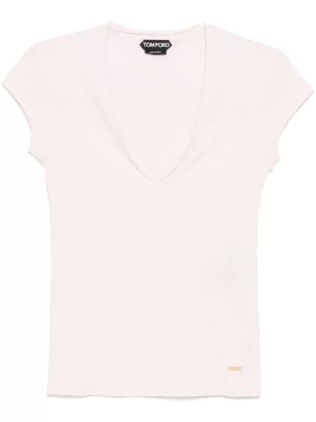 Tricou Tom Ford cu decolteu în V roz