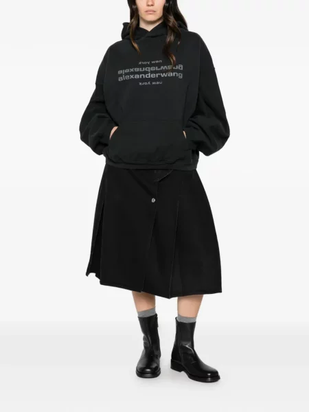Hanorac cu glugă Alexander Wang cu imagine negru