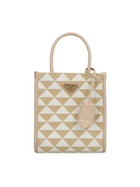 Haftowana torba Prada skórzana