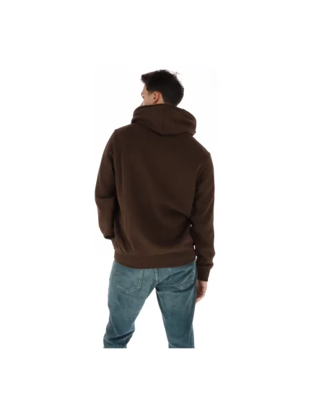 Bluza z kapturem Napapijri z kapturem z logo brązowa