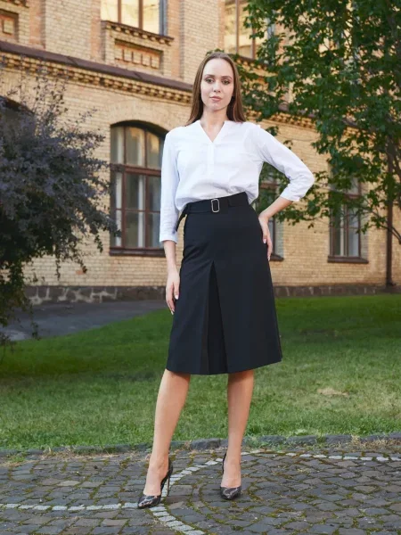 Спідниця міді LadyLike бавовна/поліестер чорний