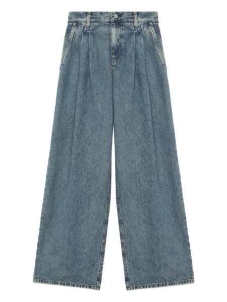 Jeansy Helmut Lang plisowane niebieskie