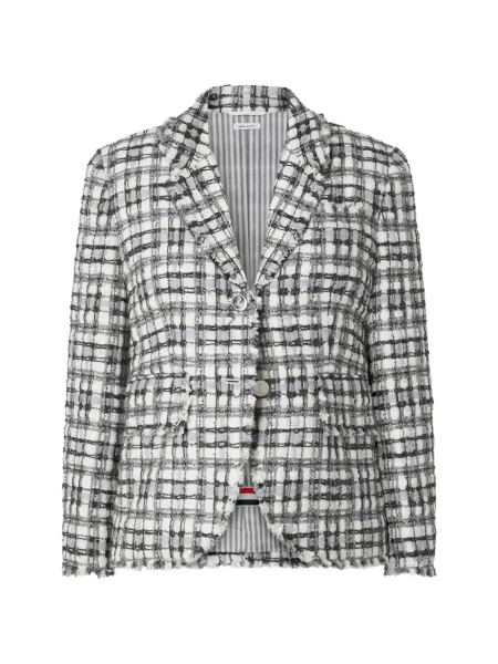 Sacou Thom Browne din tweed alb