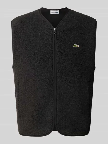 Kamizelka o kroju regular fit z aplikacją z logo Lacoste czarna