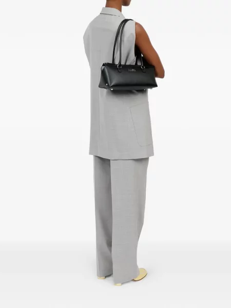 Кожена чантичка Mm6 Maison Margiela черно