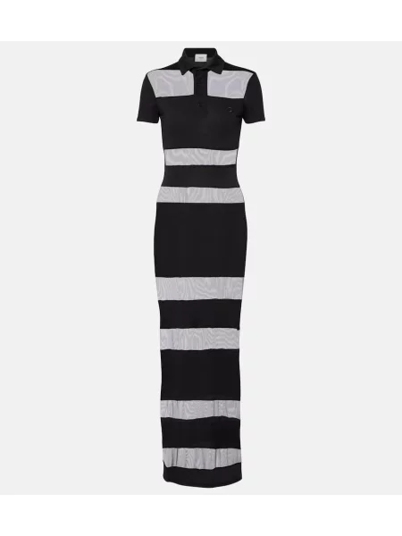 Rochie maxi Coperni cu dungi transparente de costum negru