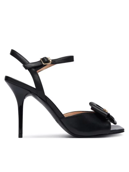 Love Moschino sandale s visokom od kože crna